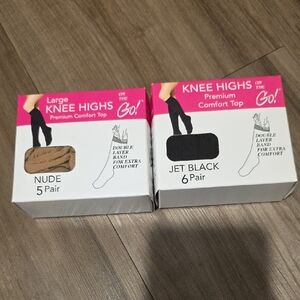 Women's Knee Highs in Nude and Black